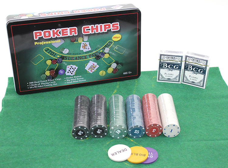 300 Chip Ve 2 Adet İskambil Kağıt Setine Sahip Poker Oyunu Alk2539