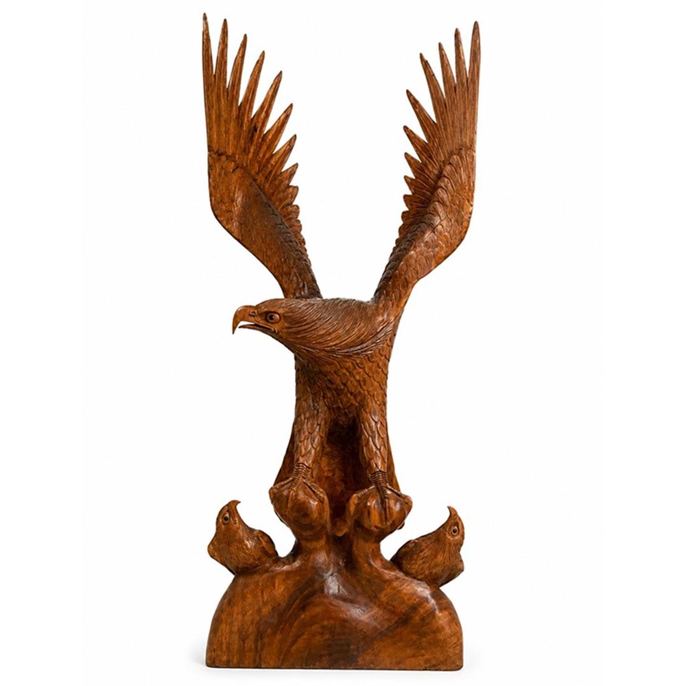 Ahşap El Oyması Kartal Figürü 1.Metre No:2