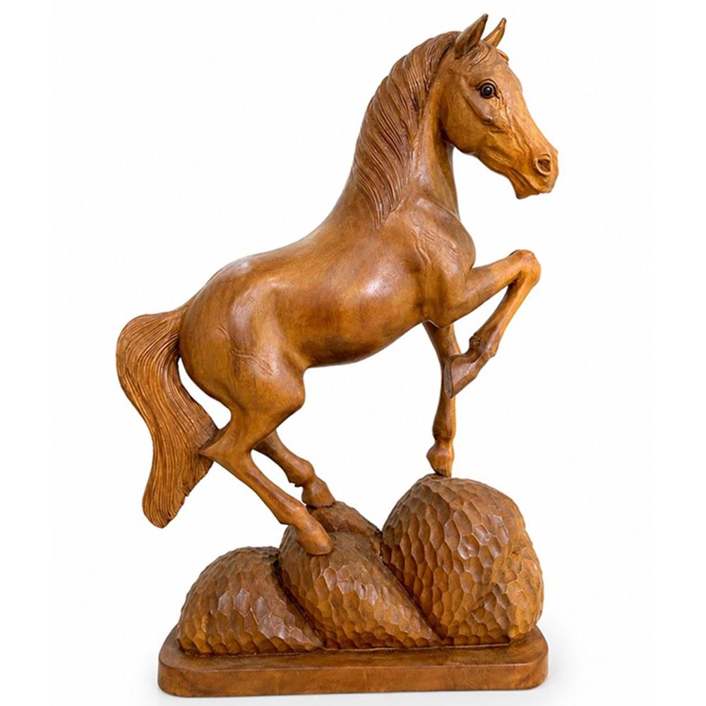 Ahşap El Oyması At Figürü 60 Cm No:6