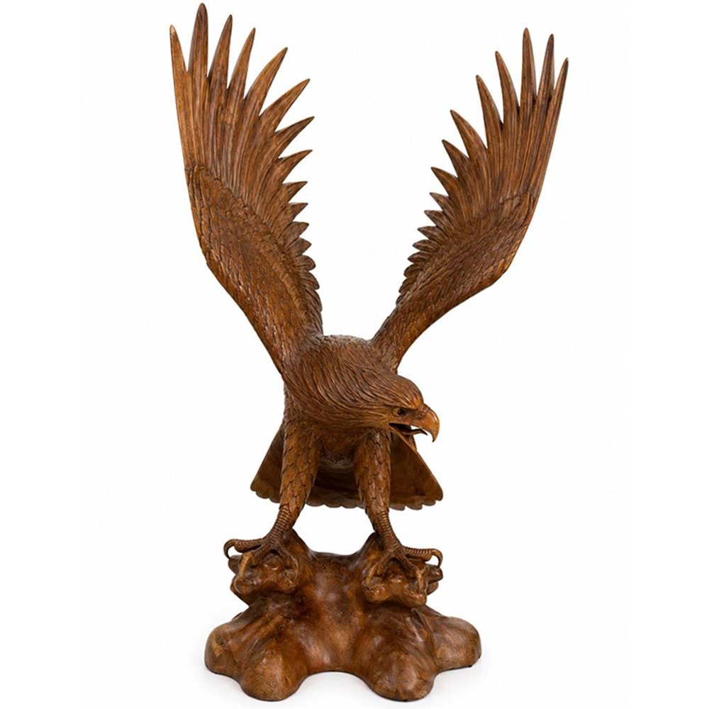 Ahşap El Oyması Kartal Figürü 100 Cm No:4