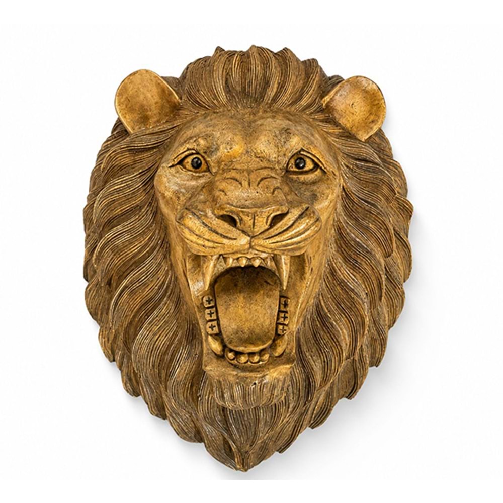 Ahşap El Oyması Aslan Büstü 50 Cm No:8