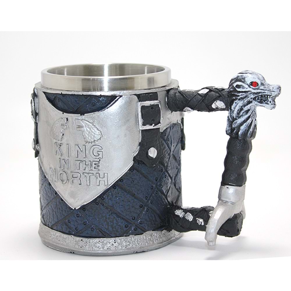 Game Of Thrones King In The North 3D Kabartmalı Çelik Kupa Bardak Alk4367