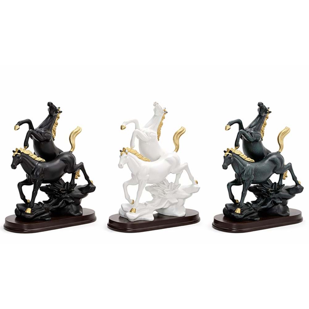 Polyester 2'Li Şahlanmış At Figürü Alk1626