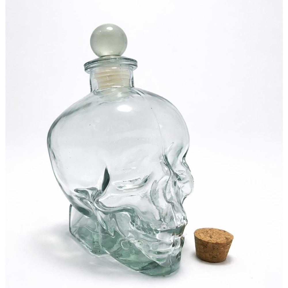 Cam Kurukafa İçki Şişesi 16 Cm Alk2154