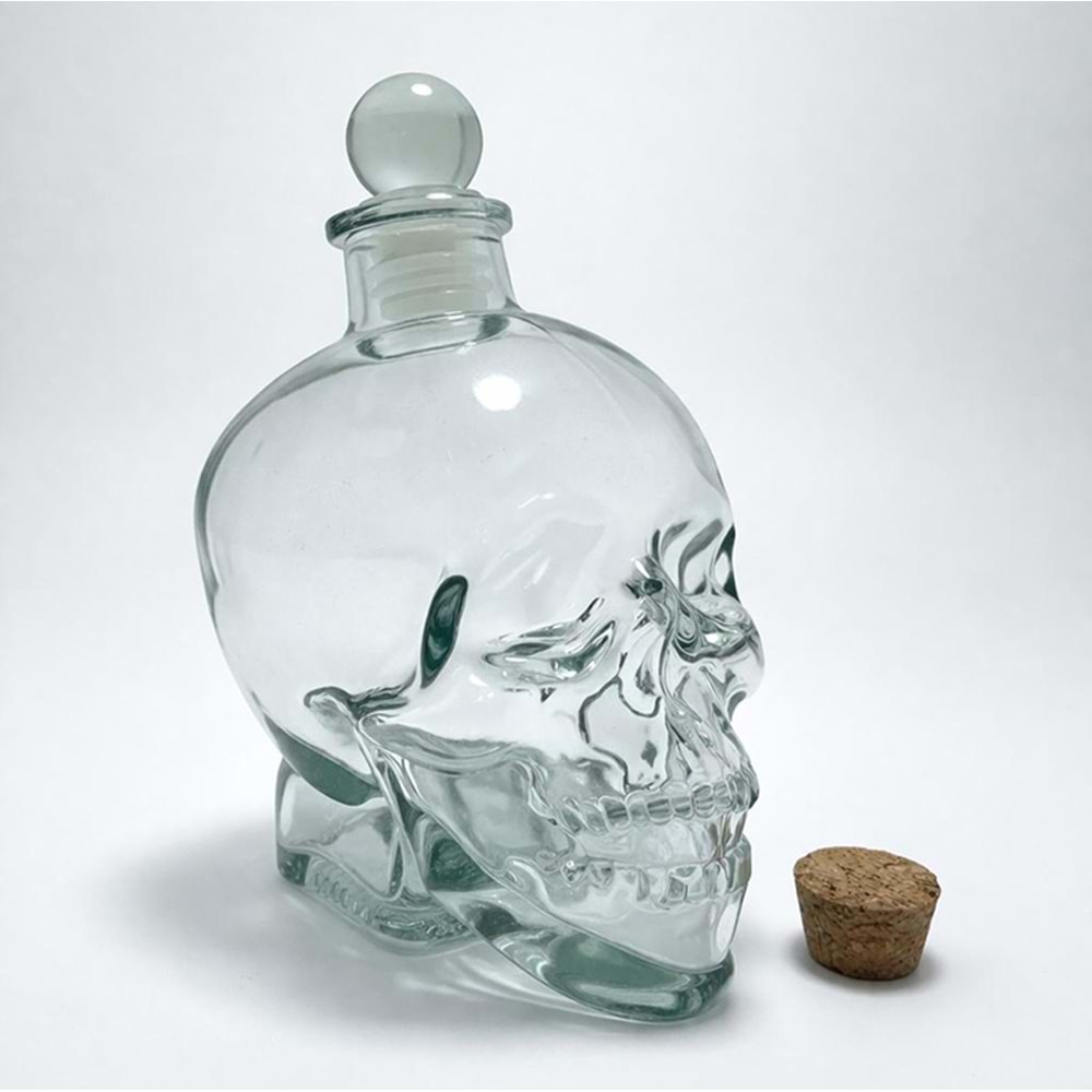 Cam Kurukafa İçki Şişesi 14 Cm Alk2155