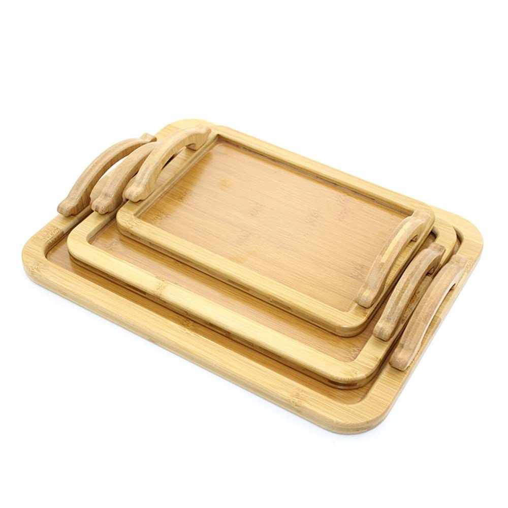 3'Lü Bambu Tepsi Alk2165