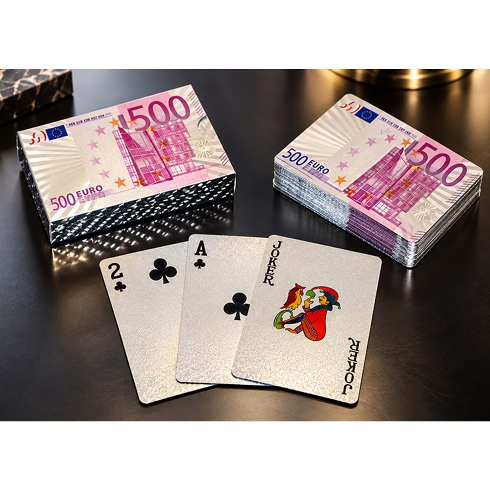 Euro Tasarımlı Gümüş İskambil Oyun Kartı Alk2812