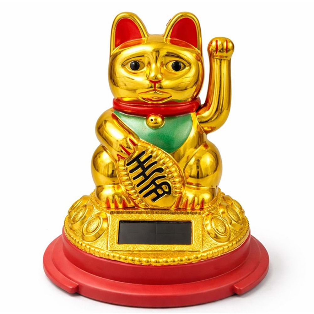 Güneş Enerjili Pati Salayan Şans Kedisi ( Maneki Neko ) Alk2931