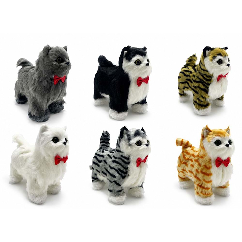 Sesli Hareketli Yürüyen Peluş Kedi Alk3389