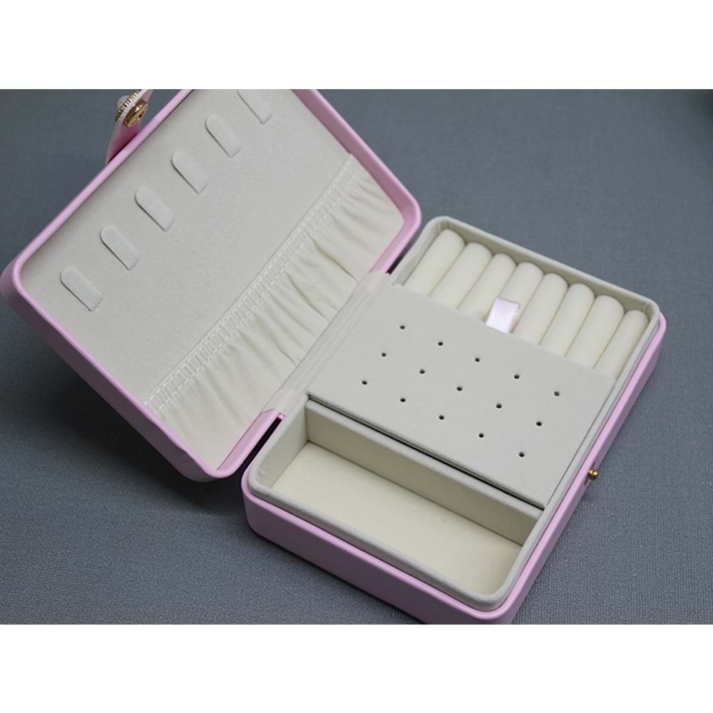 Deri Kaplamalı Makyaj Ve Takı Kutusu Alk3612