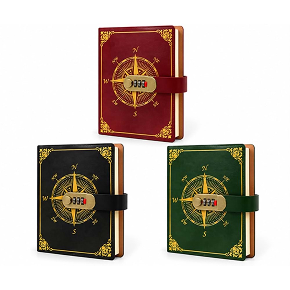 Özel Tasarım Şifreli Deri Defter Alk3952