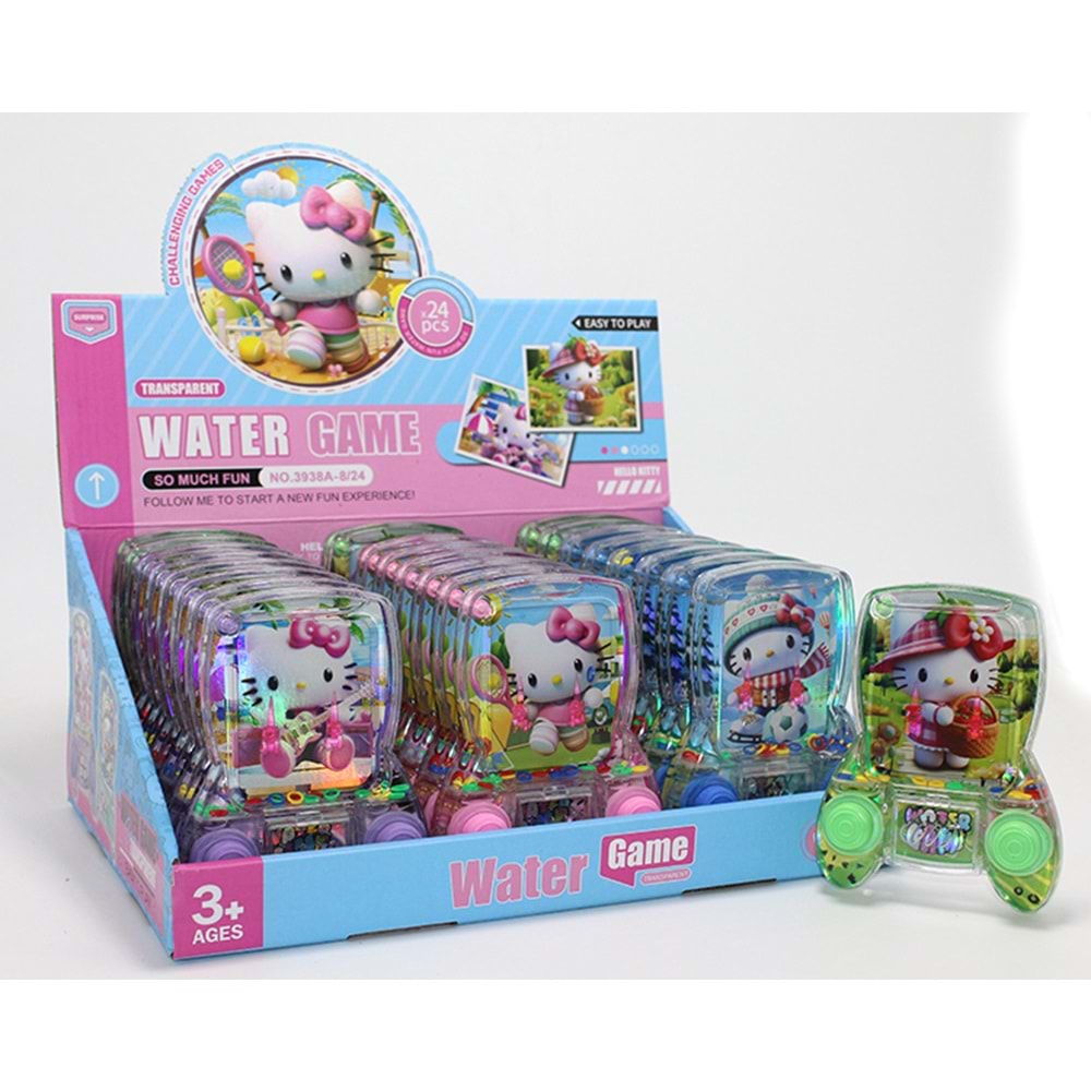 Hello Kitty Baskılı Sulu Oyun - Şeffaf Gövdeli Konsol Tasarımlı Su Oyunu Alk4002