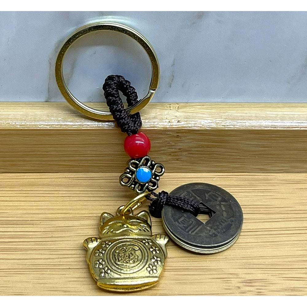 Metal Şans Ve Bereket Kedisi Anahtarlık Alk4453