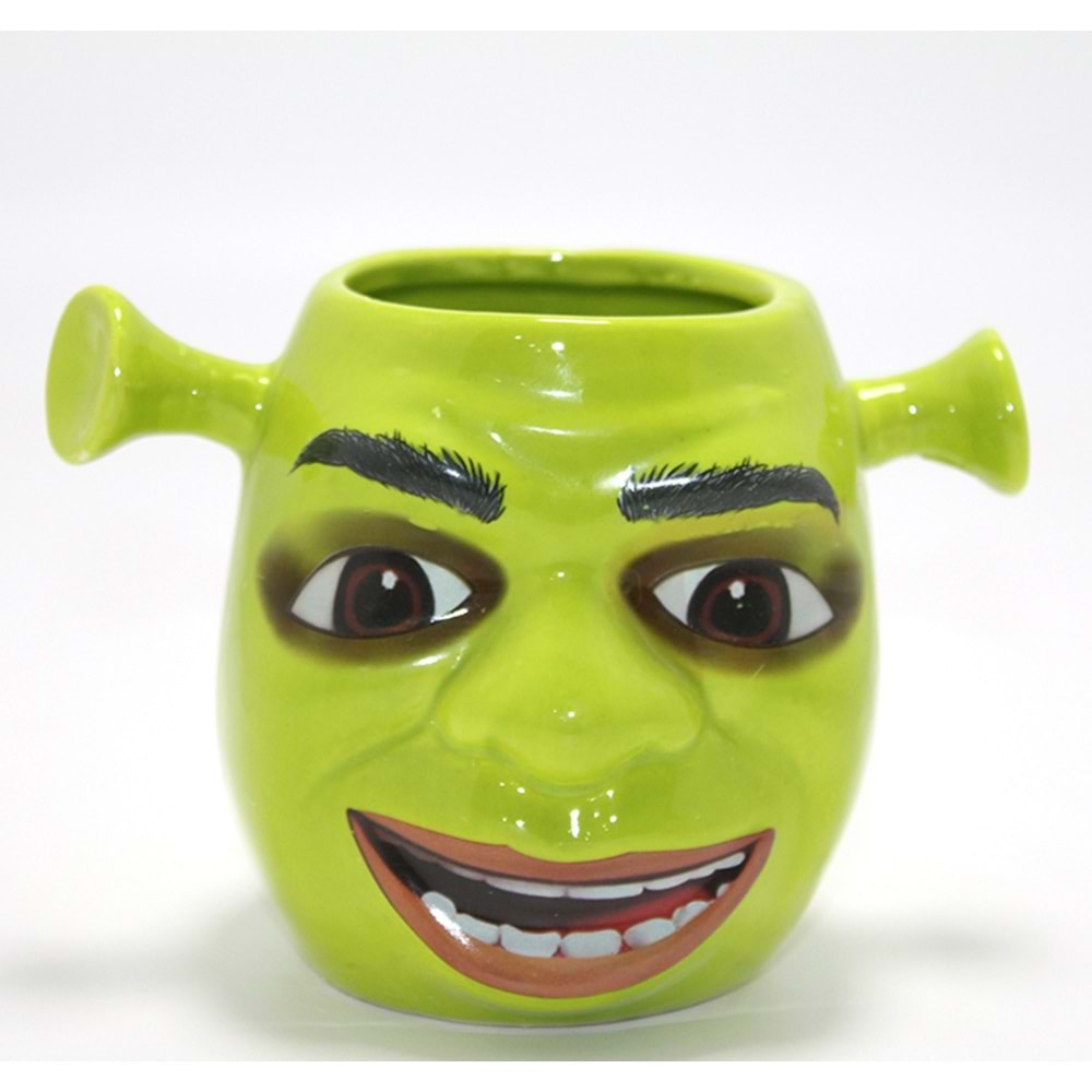 3D Shrek Tasarımı Porselen Kupa Bardak Alk4507