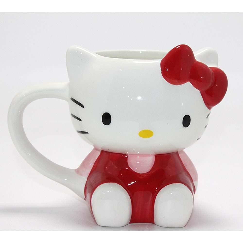3D Hello Kitty Tasarımı Porselen Kupa Bardak Alk4513