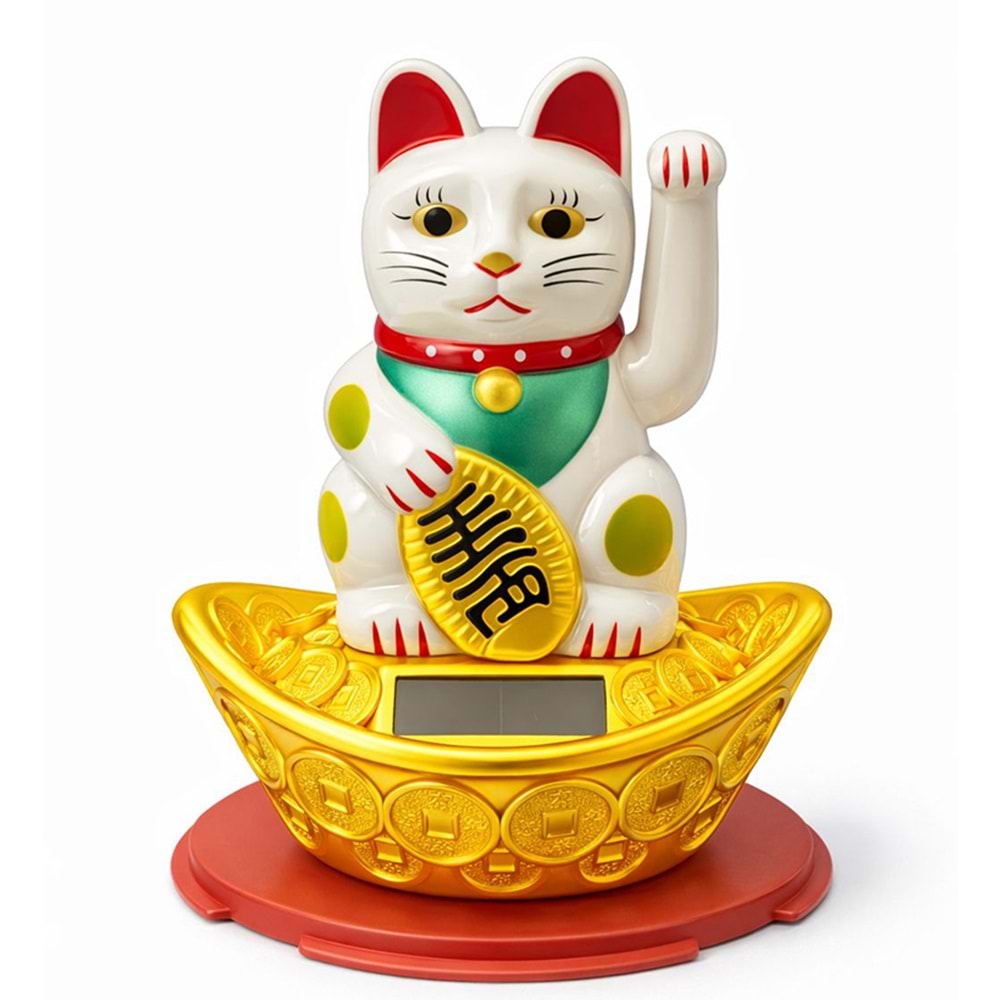 Güneş Enerjili Sallanan Şans Kedisi - Maneki Neko Alk4522