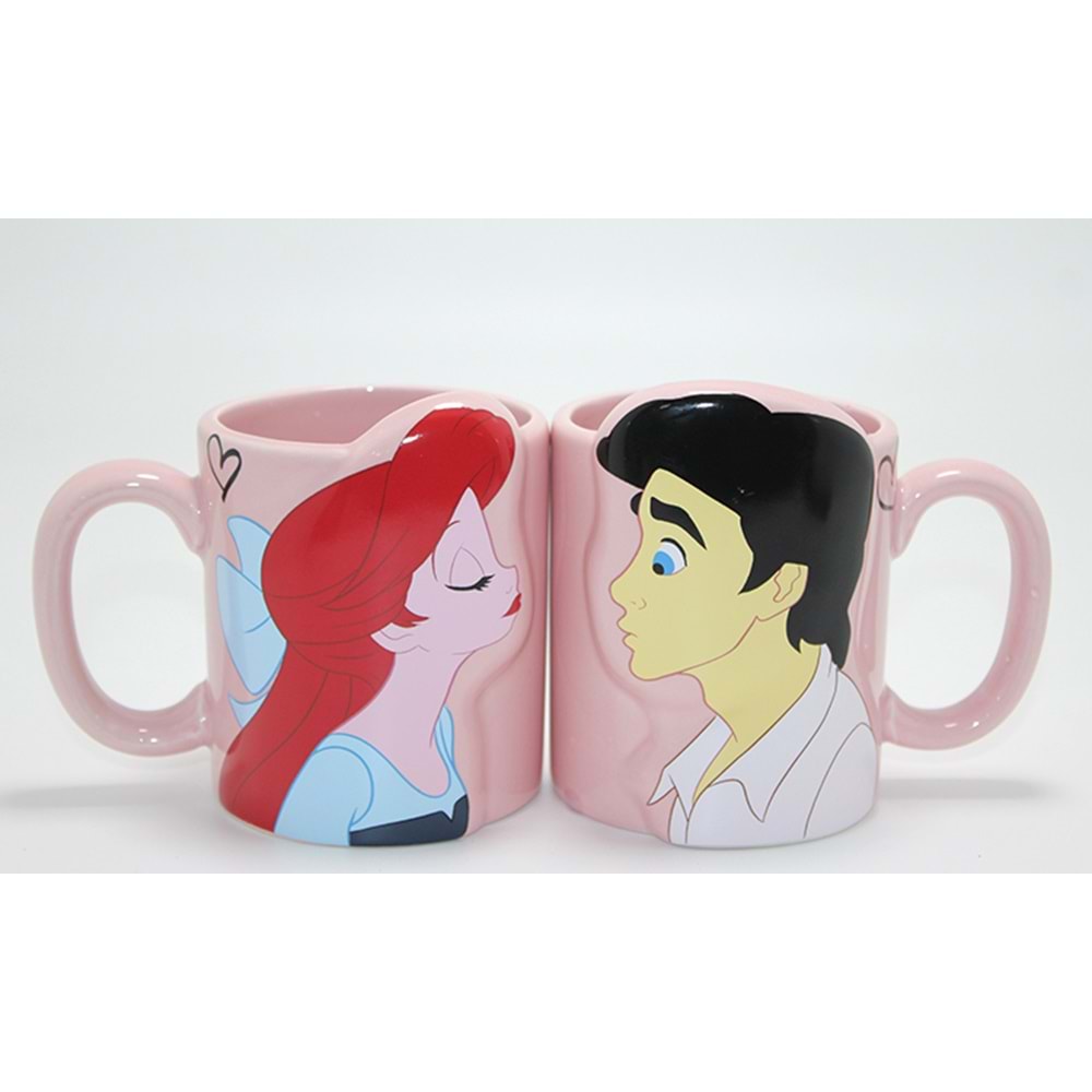 Küçük Deniz Kızı Ariel Ve Prens Eric 3D Çift Kupa Bardak Seti Alk4537