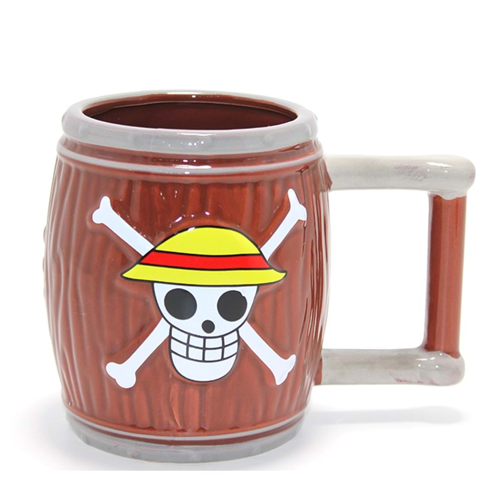 One Piece Hasır Şapka Korsanları 3D Fıçı Tasarımlı Kupa Bardak Alk4552