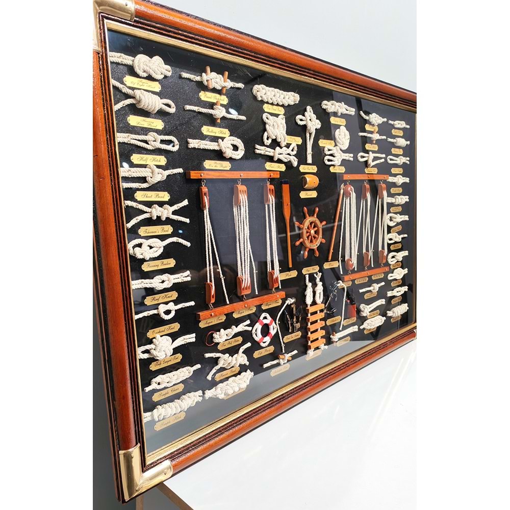 Ahşap Denizci Bağları Tasarımlı Pano Alk4617