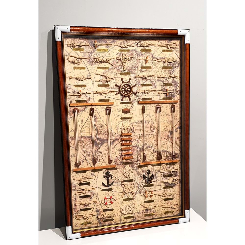 Ahşap Denizci Bağları Tasarımlı Pano Alk4618