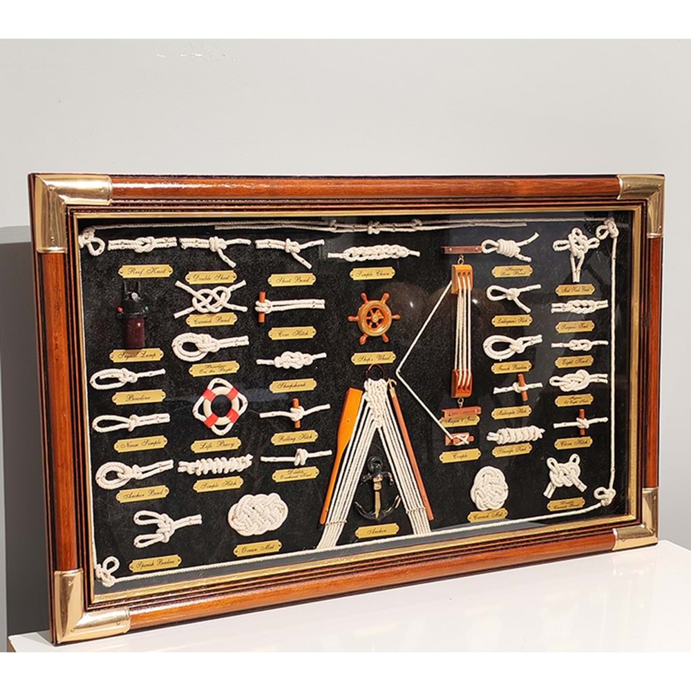 Ahşap Denizci Bağları Tasarımlı Pano Alk4619