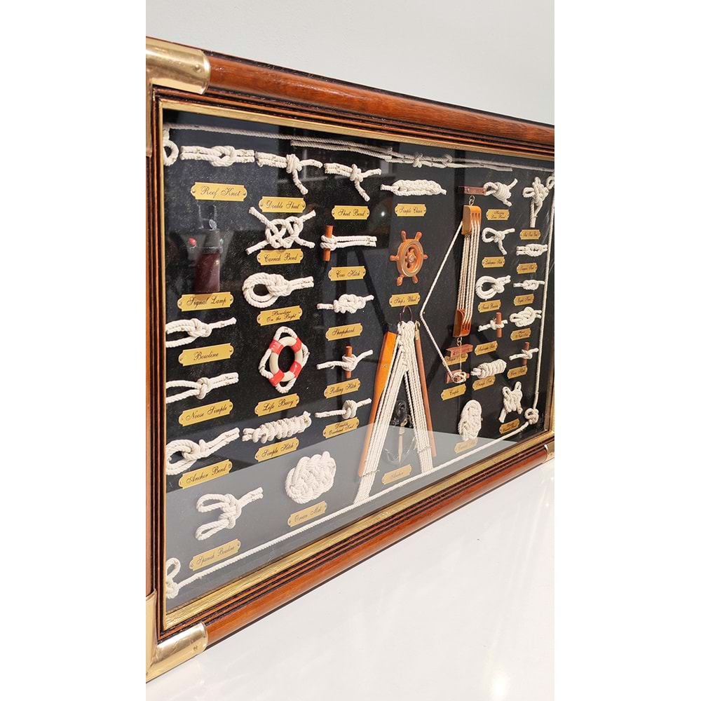 Ahşap Denizci Bağları Tasarımlı Pano Alk4619