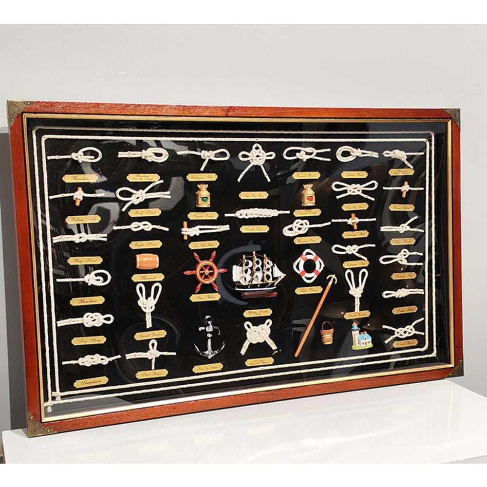 Ahşap Denizci Bağları Tasarımlı Pano Alk4623