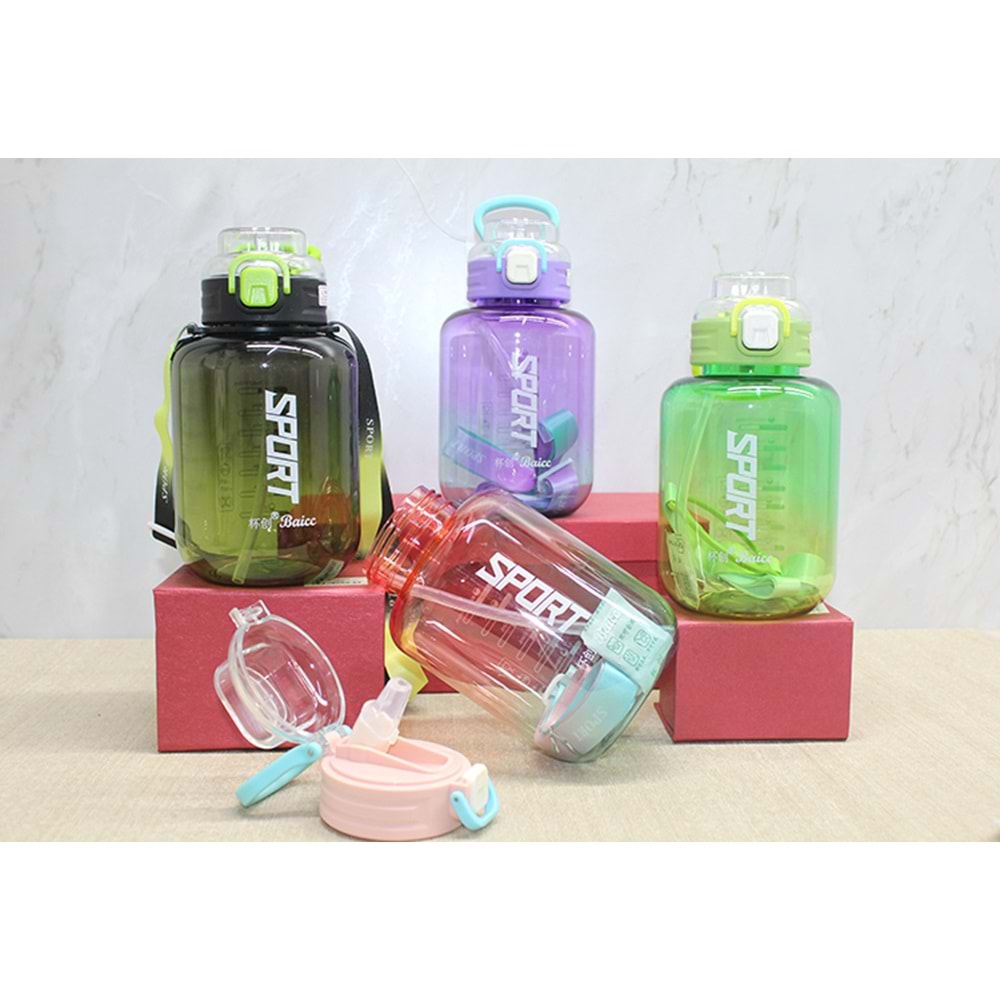 Pipetli Su Matarası 1100 Ml BPA İçermez Alk4646