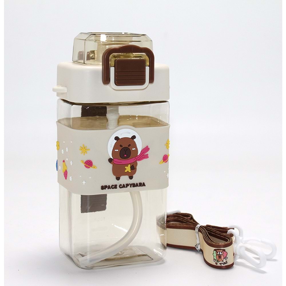 Kapibara (Capybara) Desenli Pipetli Çocuk Matarası Alk4651