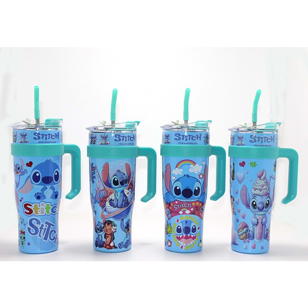 Sevimli Stitch Pipetli Termos & Suluk Alk4712