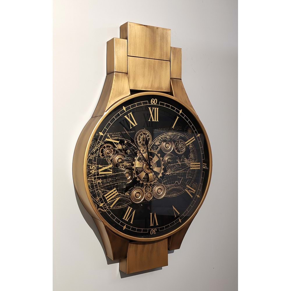 Özel Tasarım Metal Çarklı Duvar Saati Alk4847