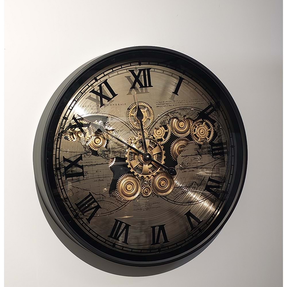 Özel Tasarım Metal Çarklı Duvar Saati Alk4849