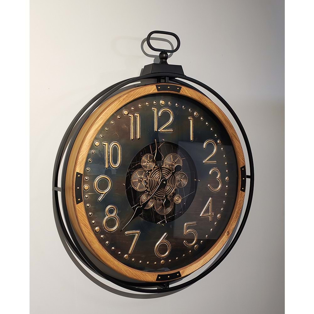 Özel Tasarım Metal Çarklı Duvar Saati Alk4850