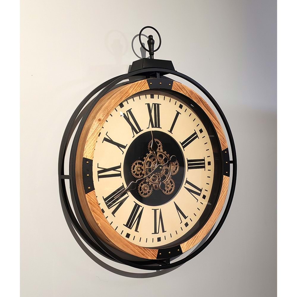 Özel Tasarım Metal Çarklı Duvar Saati Alk4858