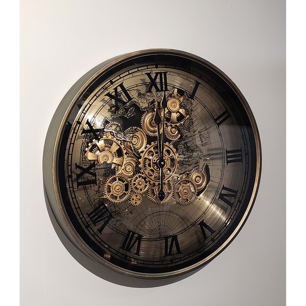 Özel Tasarım Metal Çarklı Duvar Saati Alk4859