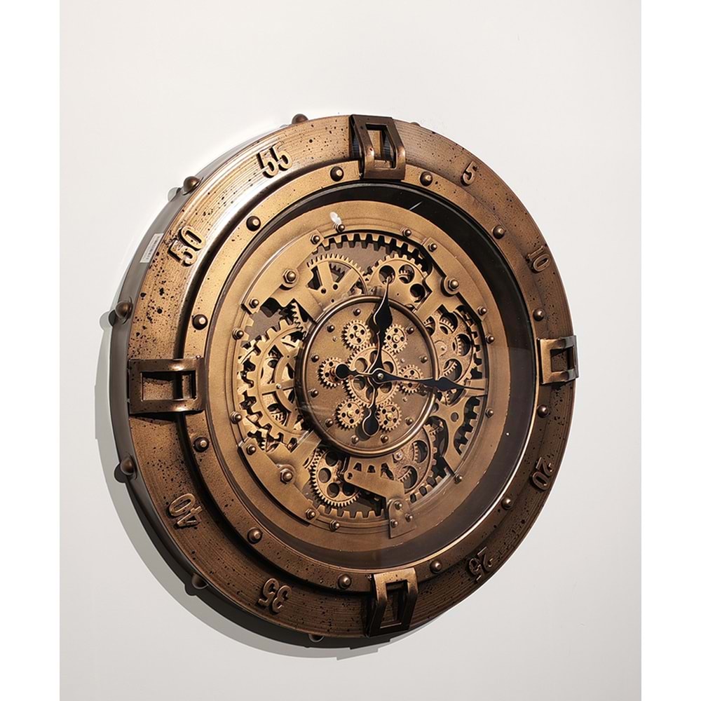 Özel Tasarım Metal Çarklı Duvar Saati Alk4860