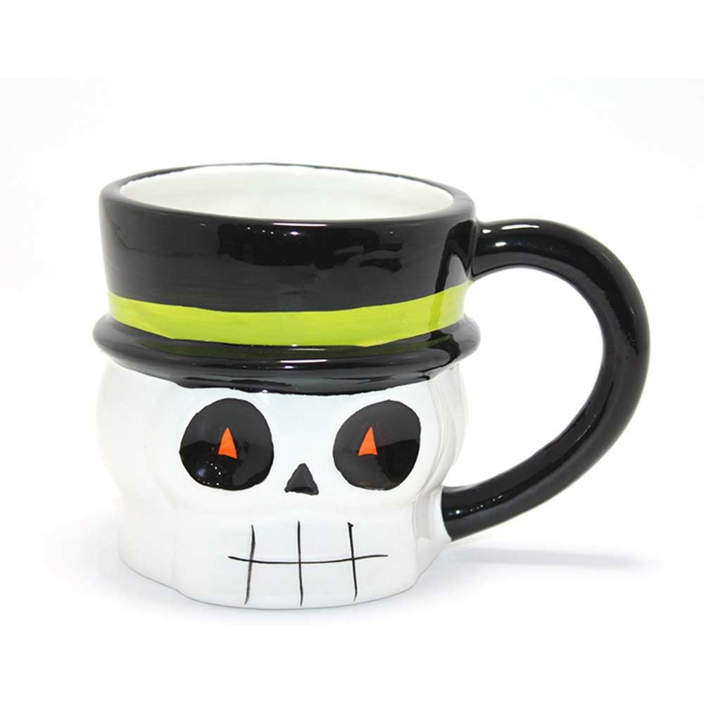 Centilmen İskelet Figürlü 3D Kabartmalı Kupa Bardak Alk4898