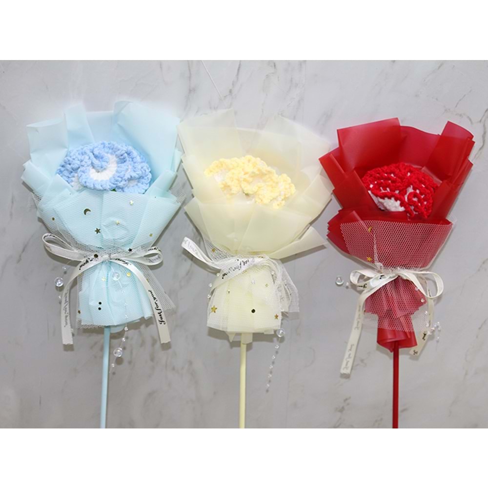 Tekli El Örgüsü Çiçek Buketi Alk4969