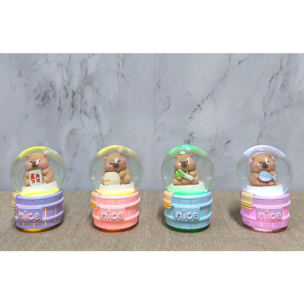 Kapibara Tasarımlı Işıklı Kar Küresi Alk5022