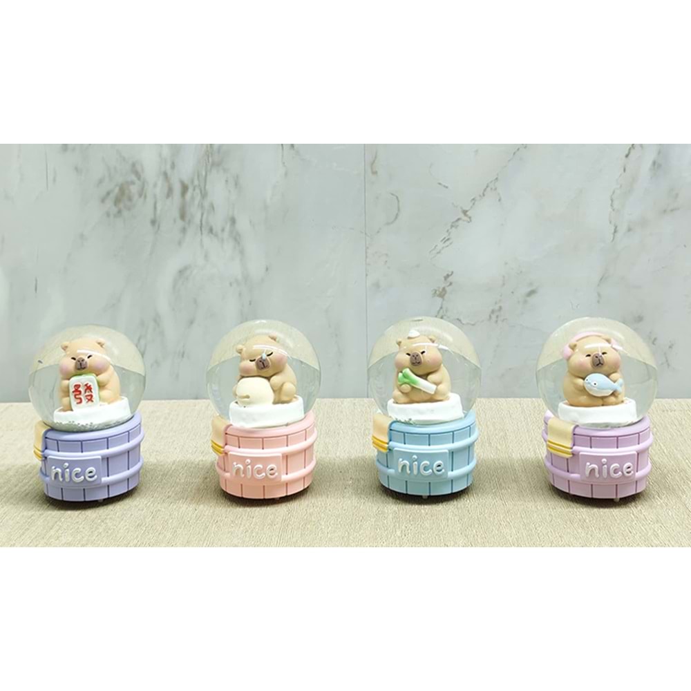 Kapibara Tasarımlı Işıklı Kar Küresi Alk5022