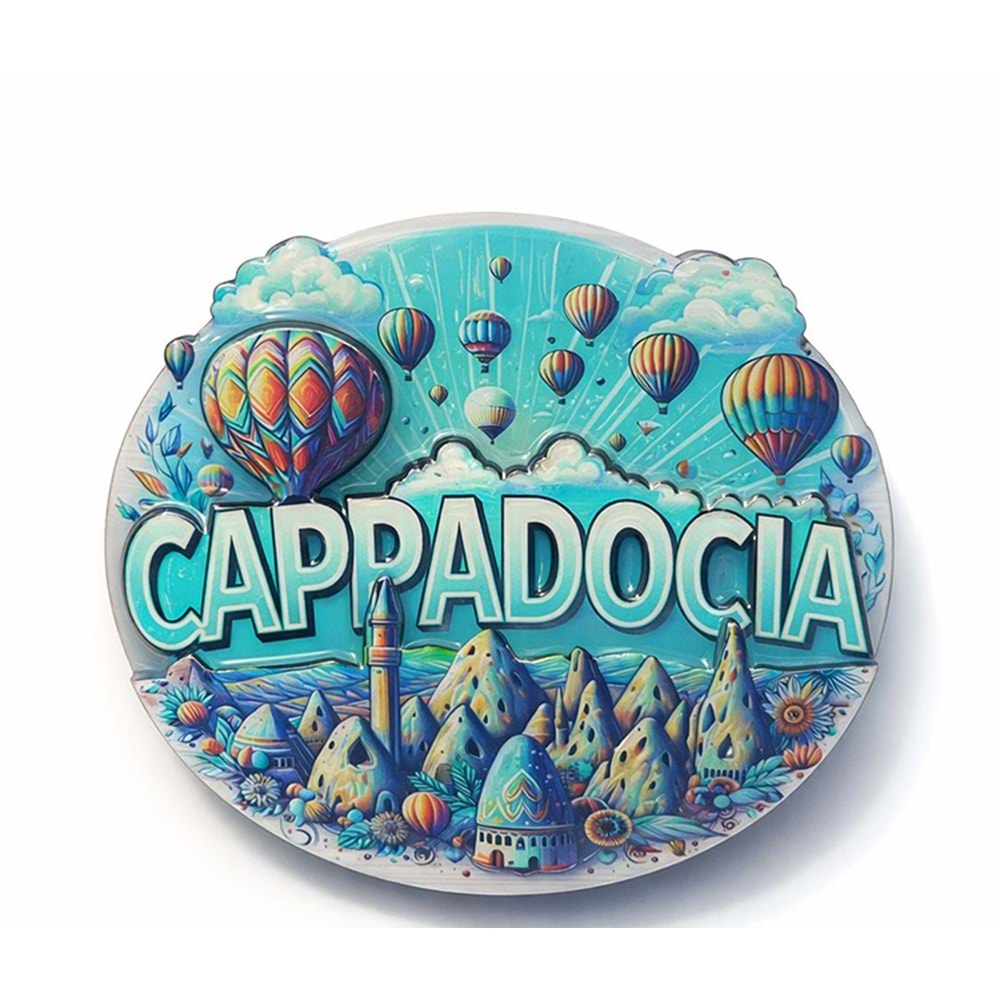 Kapadokya Temalı Ahşap Buzdolabı Magneti Alk5052
