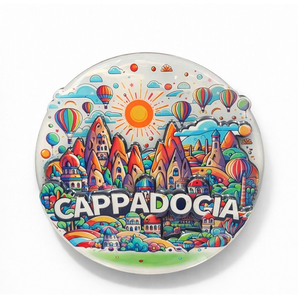 Kapadokya Temalı Ahşap Buzdolabı Magneti Alk5053