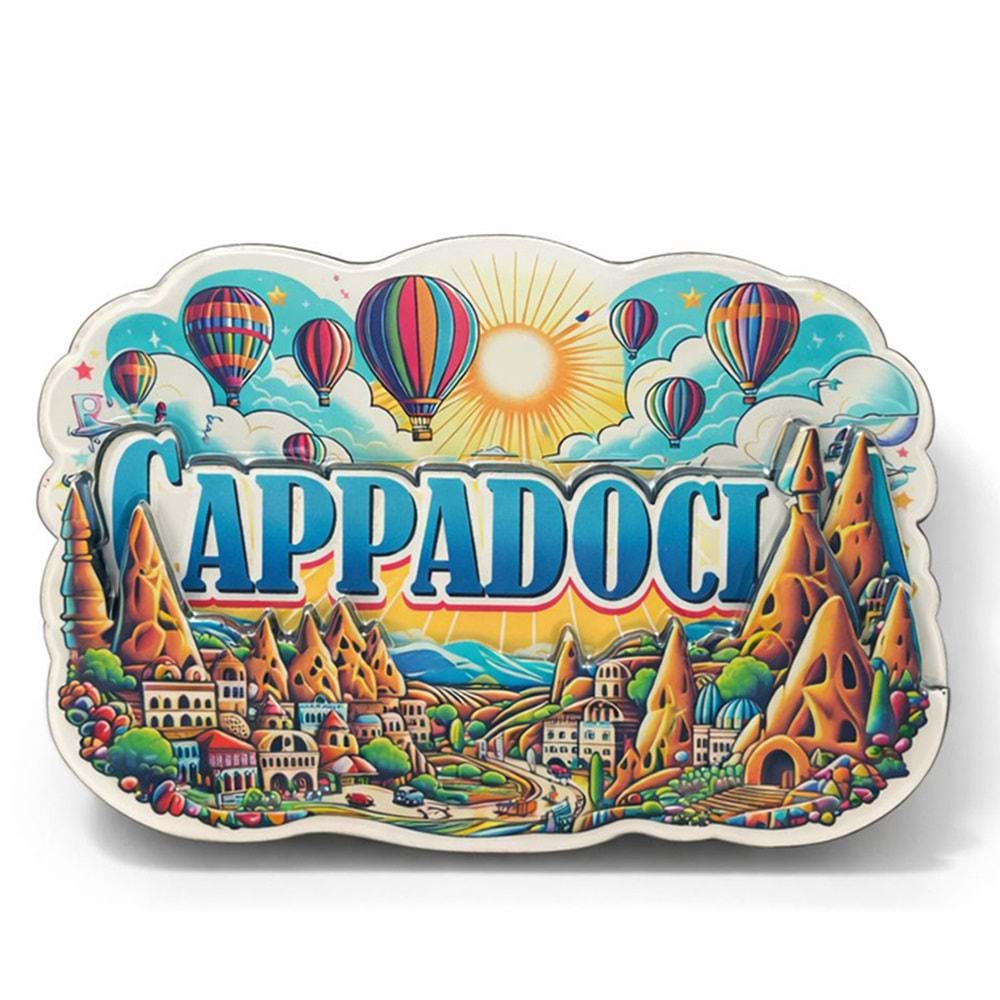 Kapadokya Temalı Ahşap Buzdolabı Magneti Alk5055