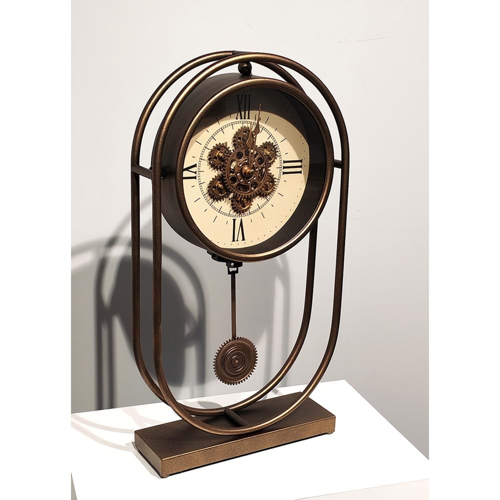 Özel Tasarım Metal Çarklı Masa Saati Alk5119