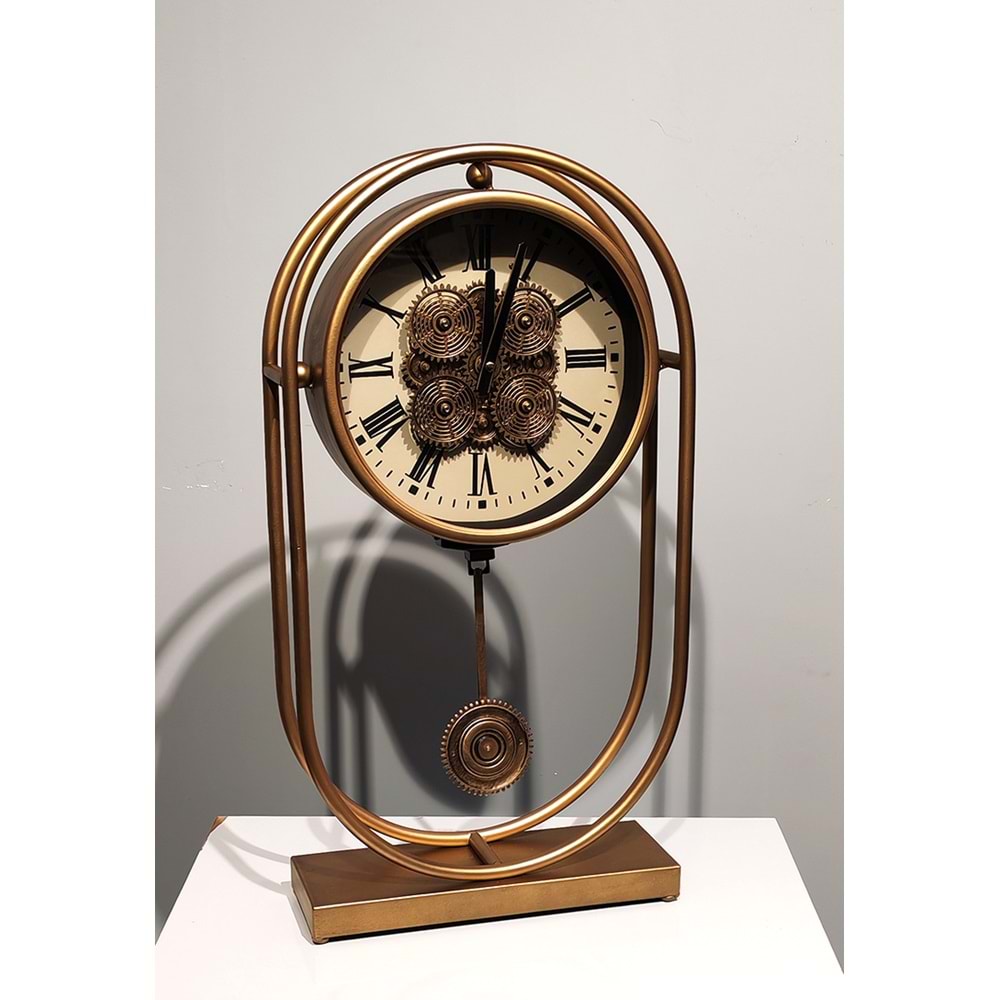 Özel Tasarım Metal Çarklı Masa Saati Alk5128