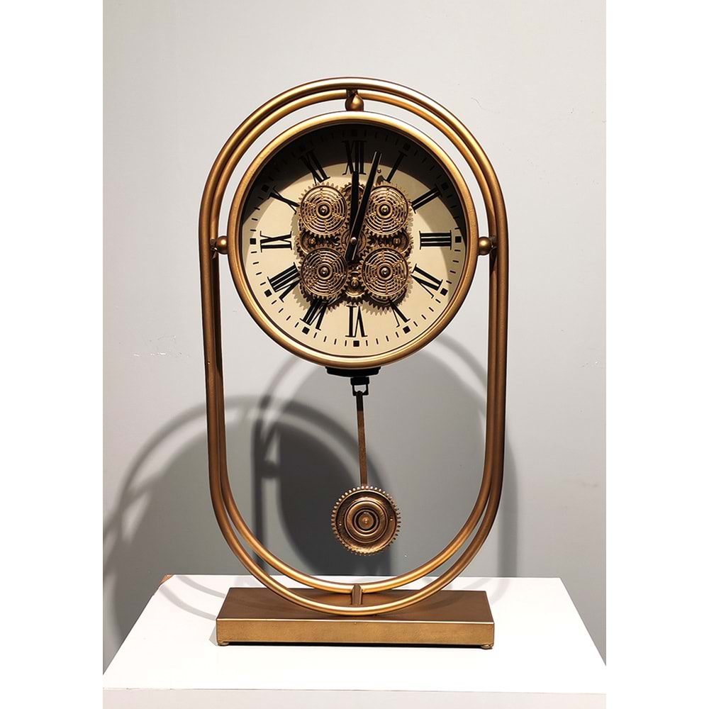 Özel Tasarım Metal Çarklı Masa Saati Alk5128