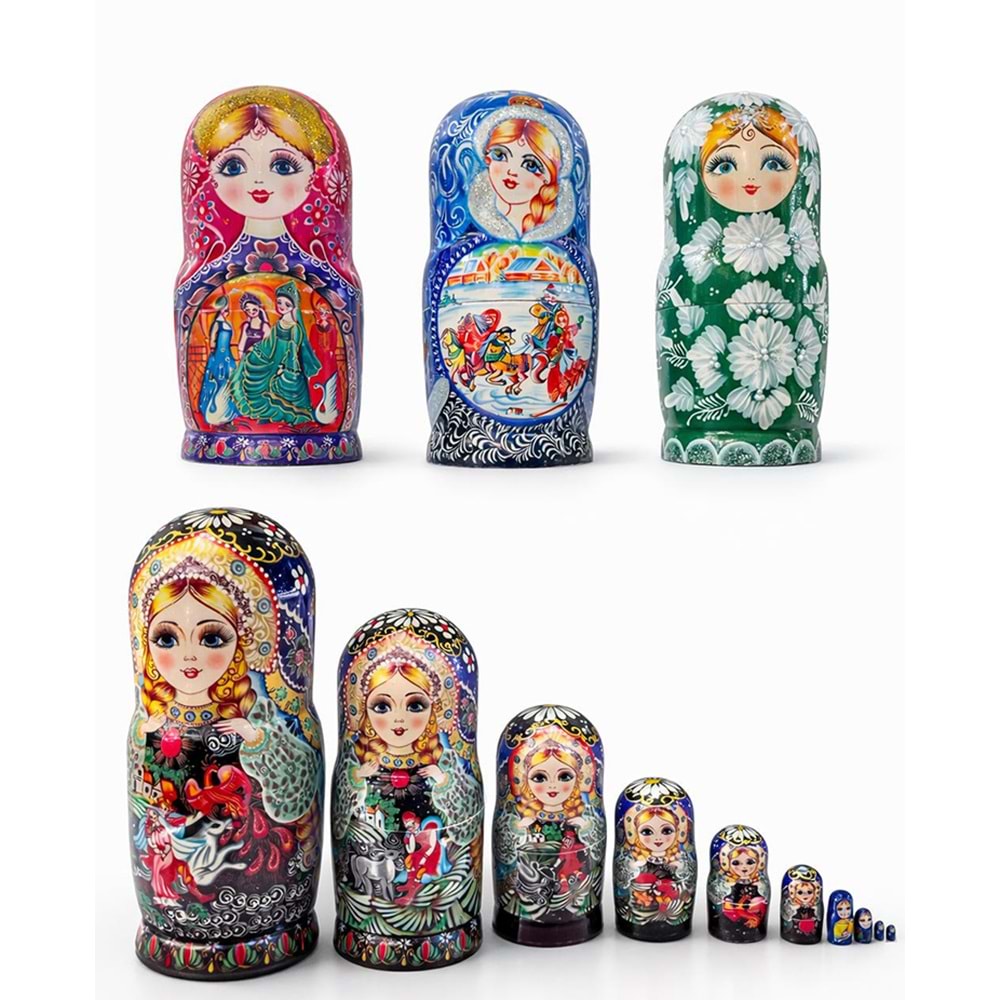 10'Lu Ahşap Matruşka Seti Alk5381