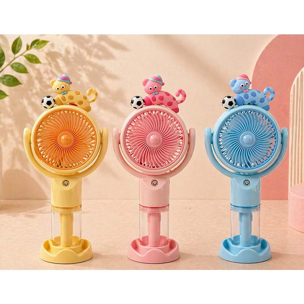 Mini Şarjlı El Fanı 3 Kademeli Su Hazneli Buharlı Taşınabilir Vantilatör Alk5651