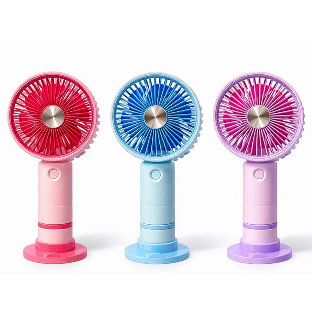 3 Kademeli Şarjlı Taşınabilir El Ve Masaüstü Fanı Alk5653