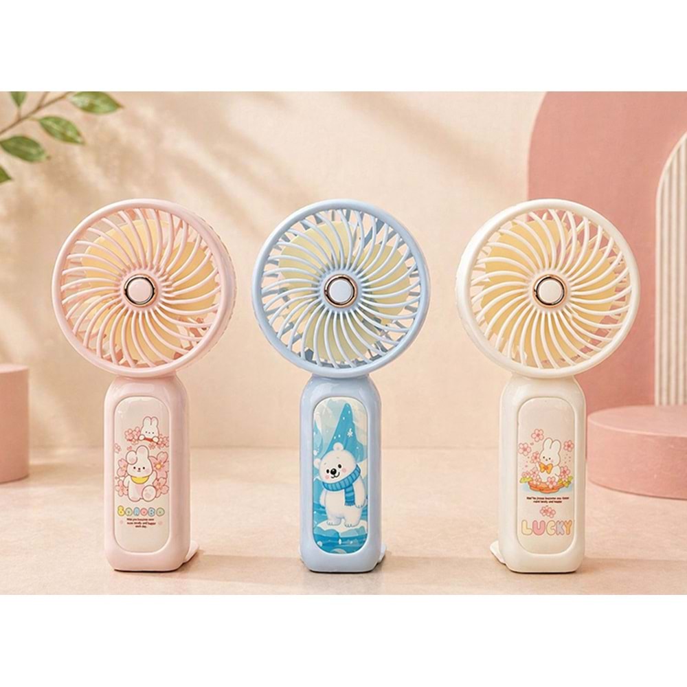 Mini Şarjlı El Fanı 3 Kademeli Alk5665